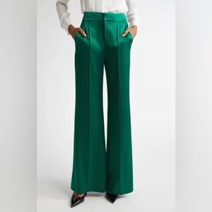 Alice + Olivia Dylan Piped Satin Wide Leg Pants
